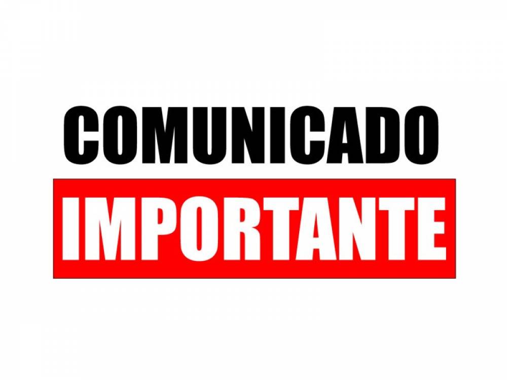 Comunicado Importante - 03/10/2019